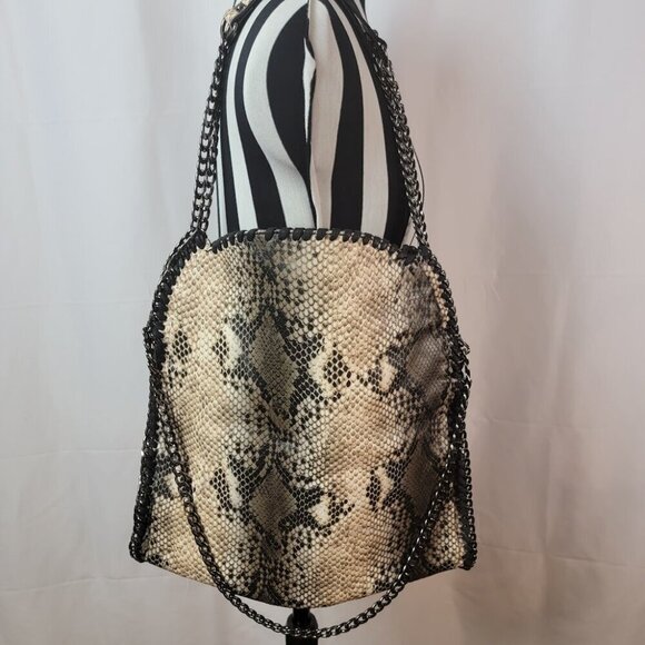 Steve Madden Faux Python Bag with Chain Handles and Shoulder Strap - Picture 5 of 14